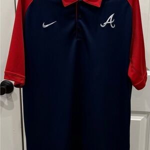 Nike Atlanta Braves DRI-FIT Blue Polo Shirt, Size L
